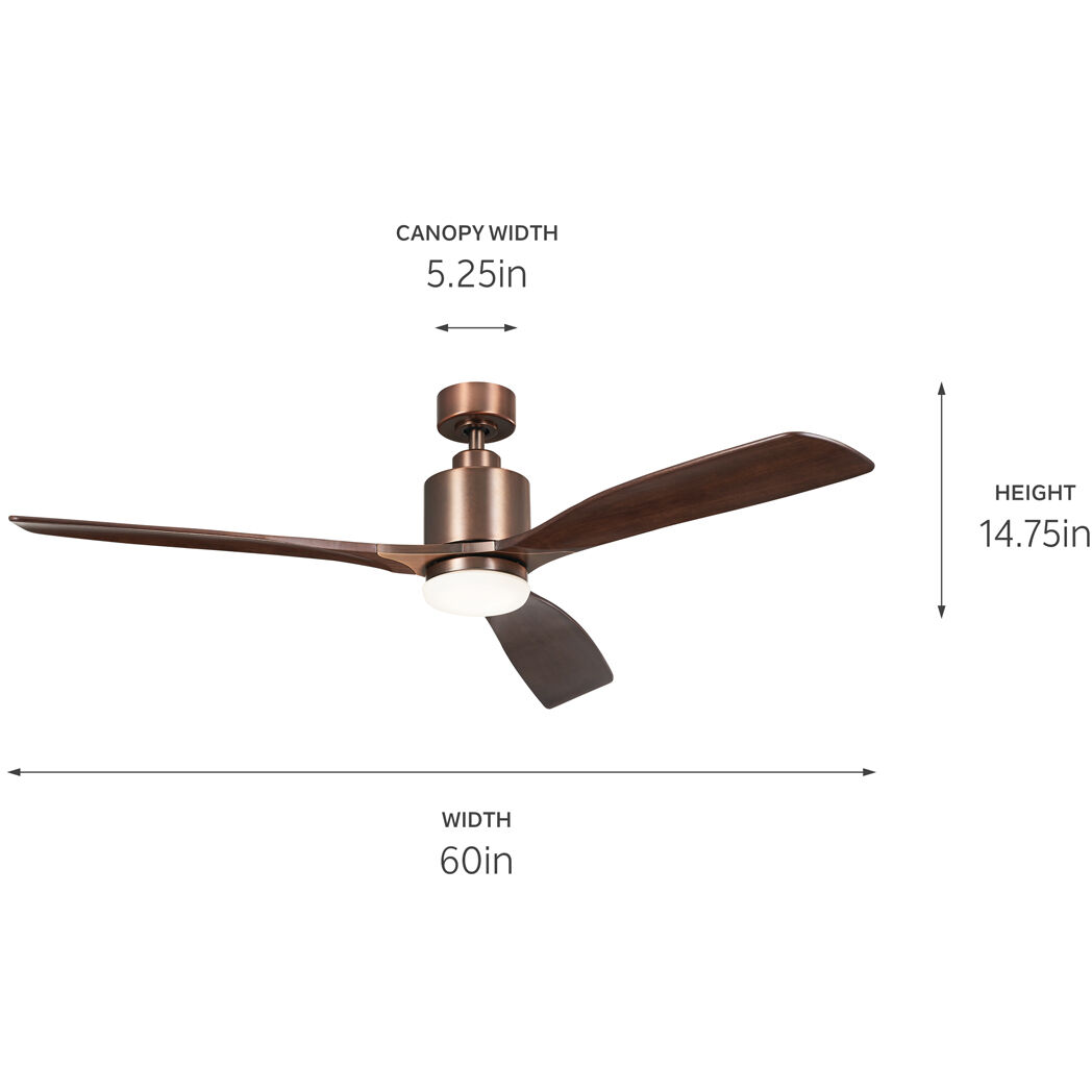 Ridley 60 inch Oil Brushed Bronze with Weathered White Walnut/Weathered White Walnut Blades Ceiling Fan 